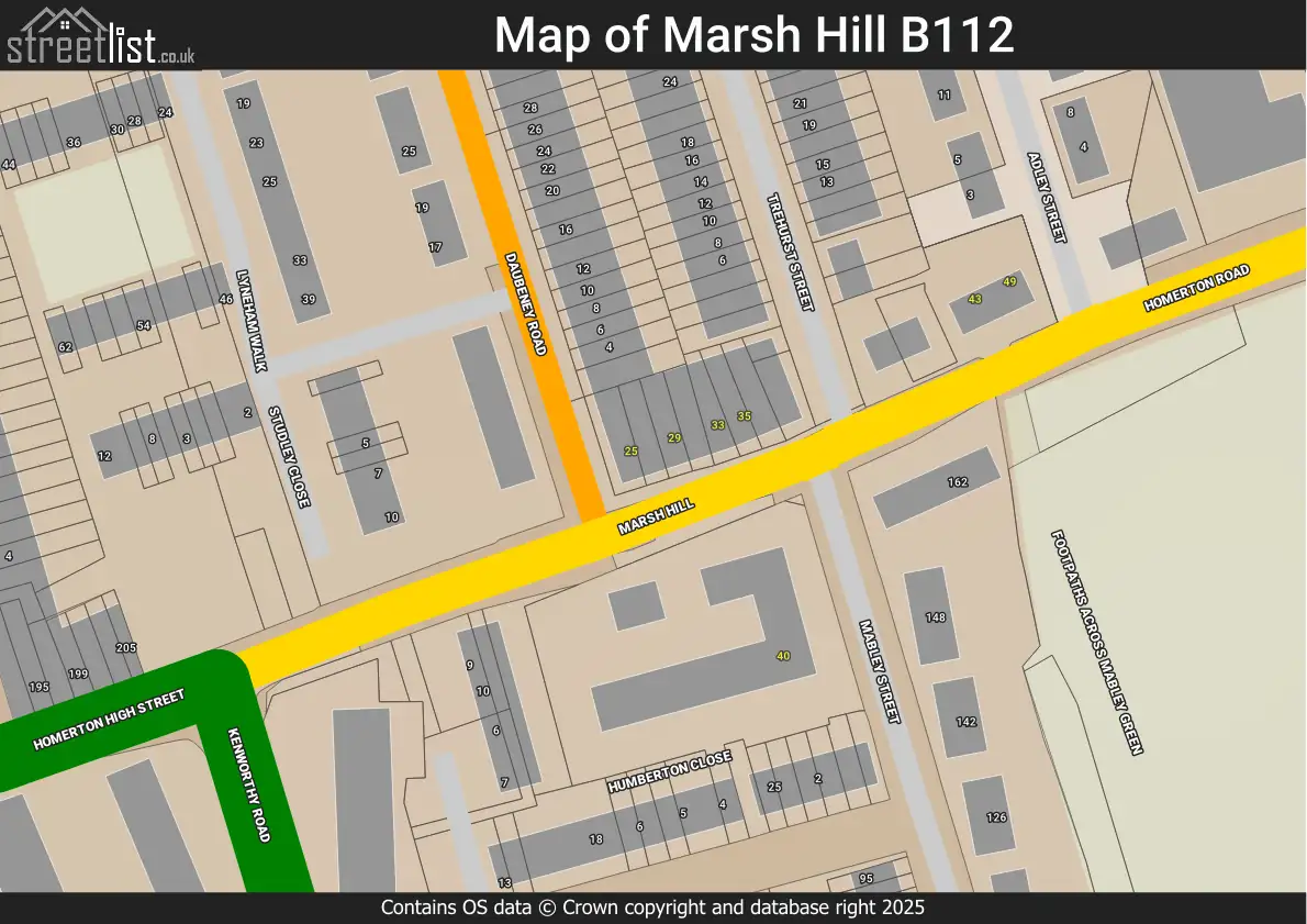 Marsh Hill B112, London, Hackney, Greater London | Street map, property ...