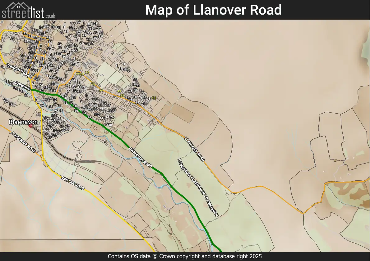 Map of Llanover Road