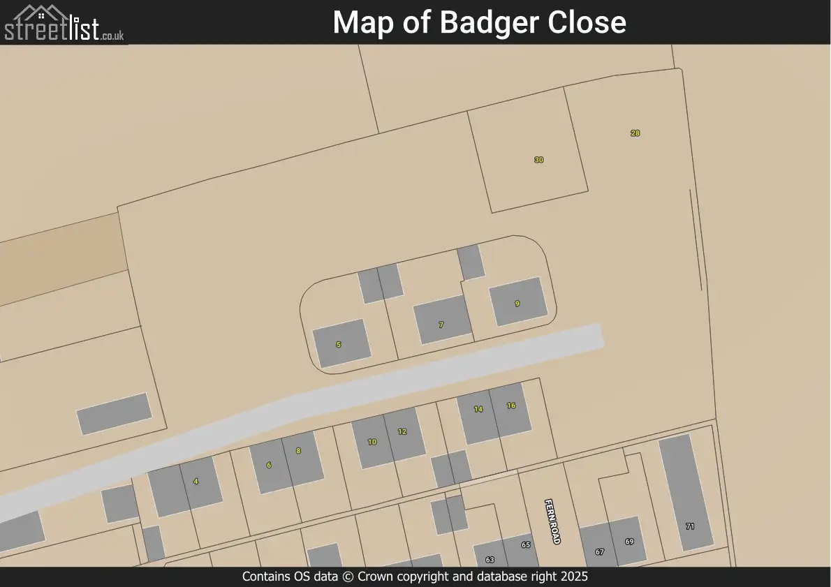 Map of Badger Close