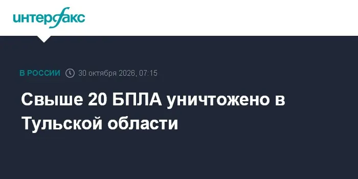 Свыше 20 БПЛА уничтожено в Тульской области
