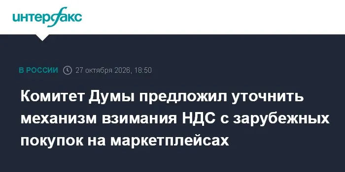 Комитет Думы предложил уточнить механизм взимания НДС с зарубежных покупок на маркетплейсах