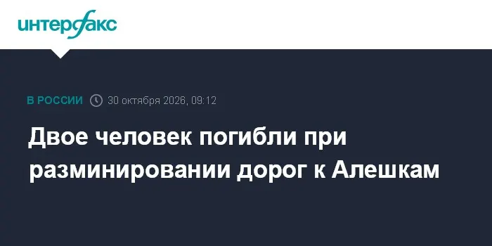 Двое человек погибли при разминировании дорог к Алешкам