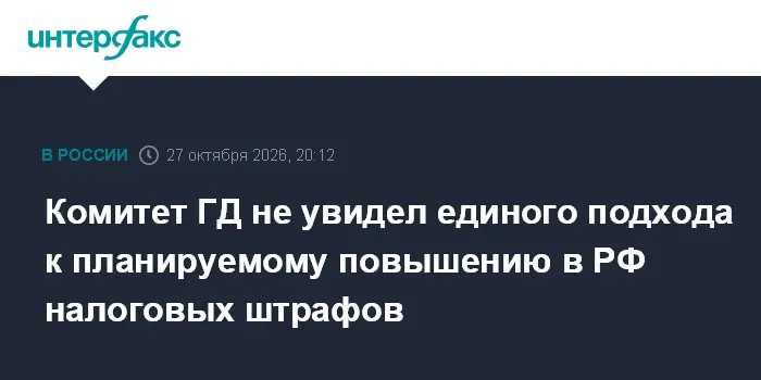 Комитет ГД не увидел единого подхода к планируемому повышению в РФ налоговых штрафов