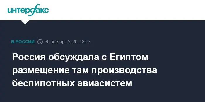 Россия обсуждала с Египтом размещение там производства беспилотных авиасистем