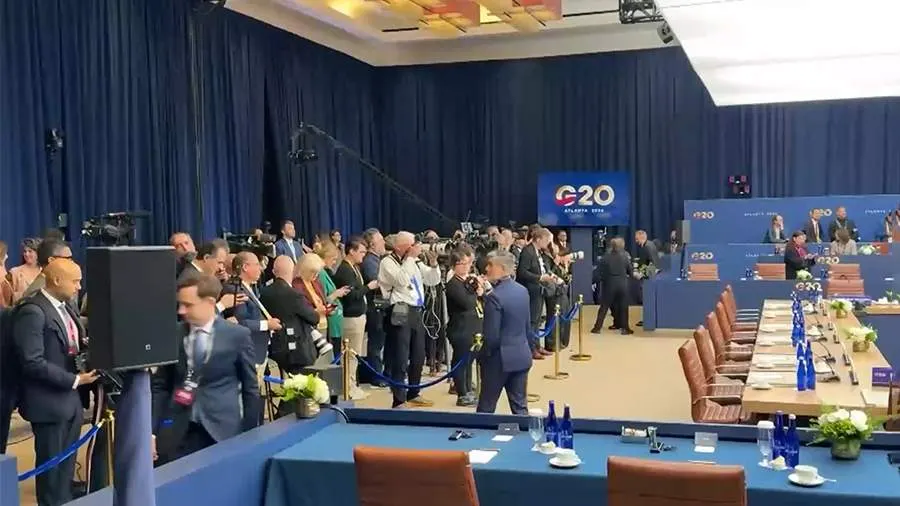 Появились кадры зала заседания глав МИД стран G20 в Атланте
