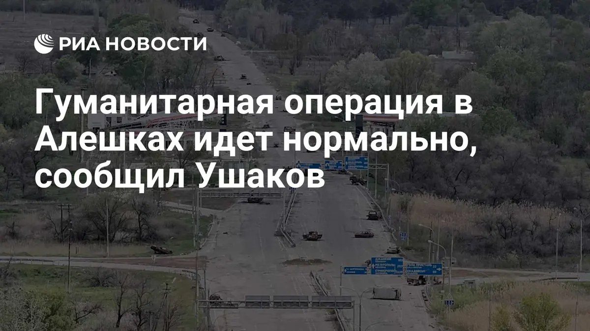 Гуманитарная операция в Алешках идет нормально, сообщил Ушаков