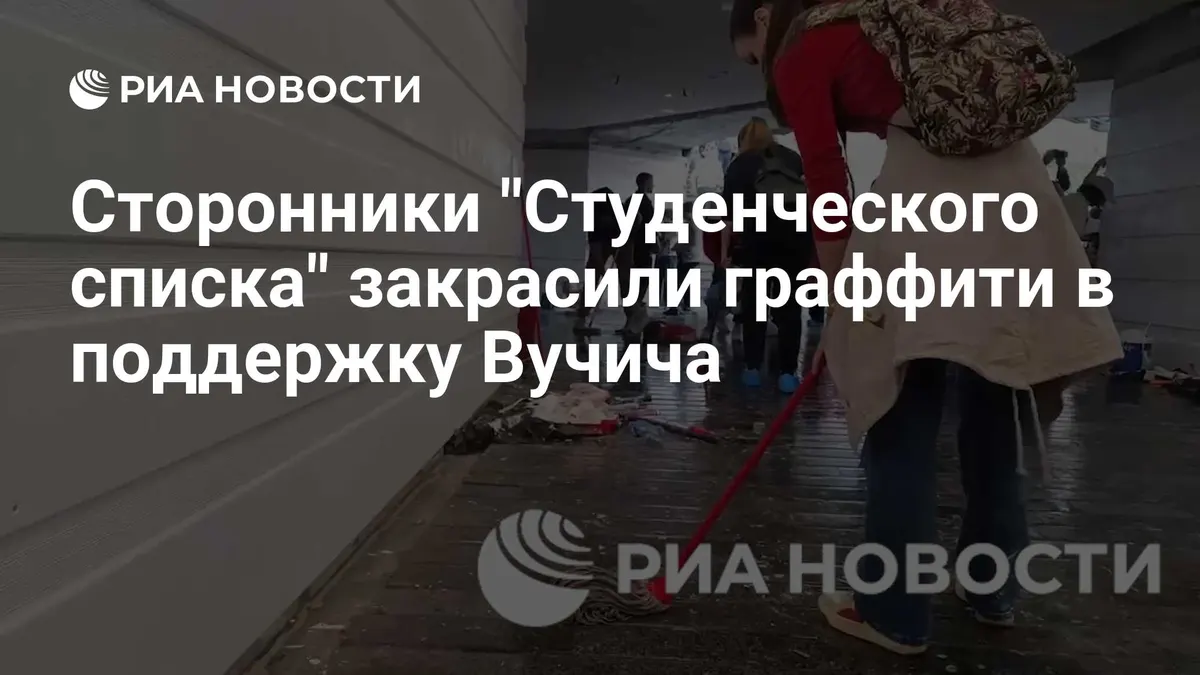 Сторонники "Студенческого списка" закрасили граффити в поддержку Вучича