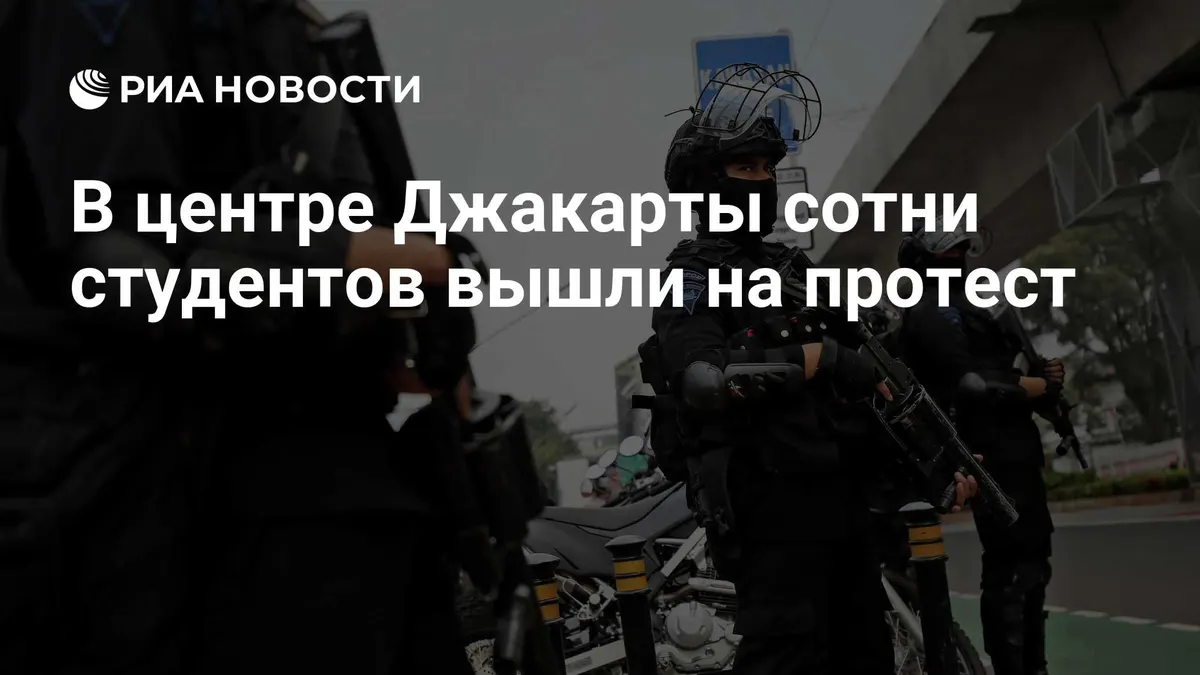 В центре Джакарты сотни студентов вышли на протест