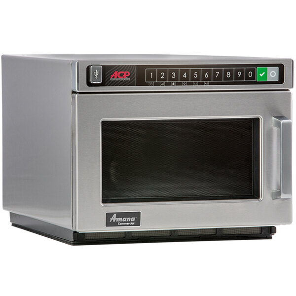 Solwave Stainless Steel Commercial Microwave with Push Button Controls -  120V, 1000W