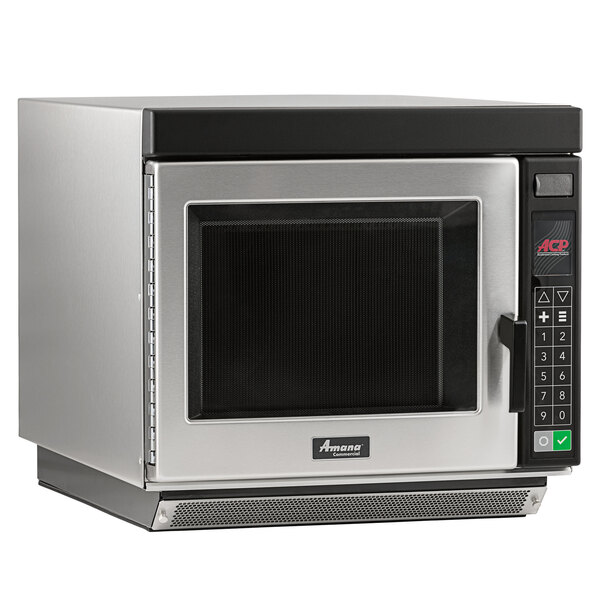 Solwave Stainless Steel Commercial Microwave with Push Button Controls -  120V, 1000W