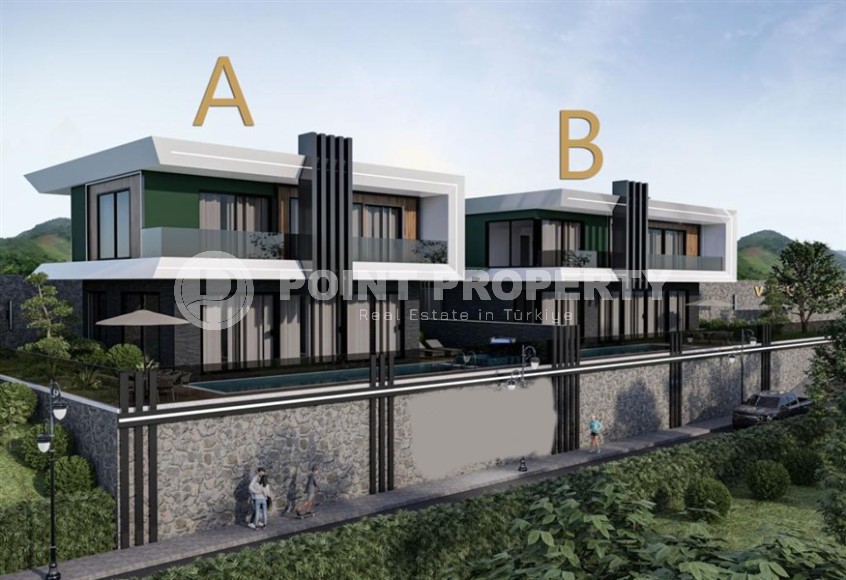 Luxurious two-storey villa with a swimming pool and a garden, in a prestigious area of Alanya - Upper Oba-id-6085-photo-1