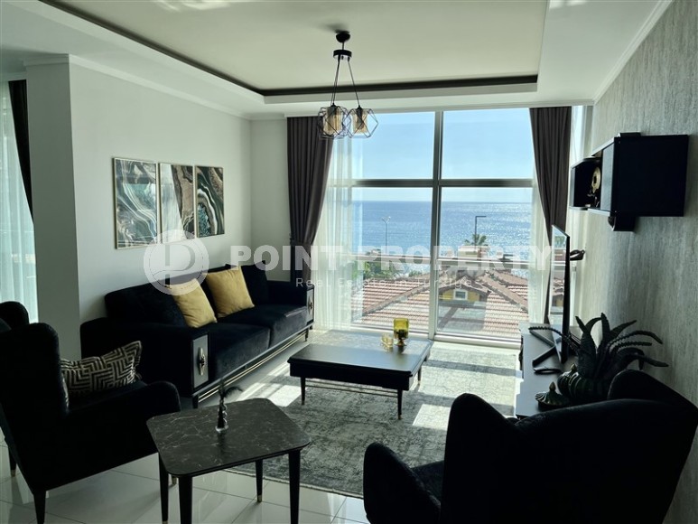 Panoramic two-level apartment with sea views, in a comfortable residential complex, in the center of the Kestel district-id-6539-photo-1