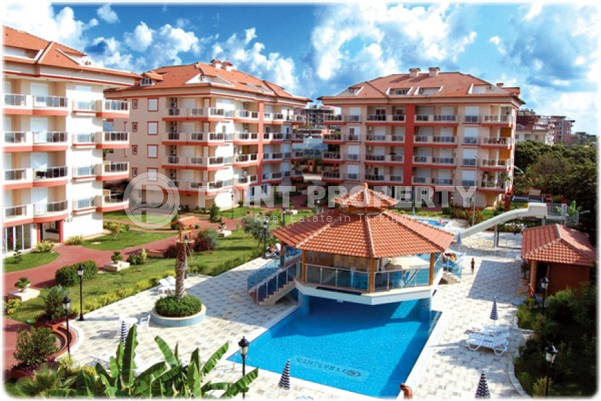 View furnished apartment, 115m², in a cozy residence with infrastructure in Oba, Alanya-id-1669-photo-1
