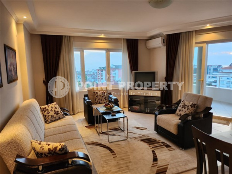 Furnished three-room apartment, 90m² with sea and mountain views in a quiet area of Alanya - Cikcilli-id-2361-photo-1