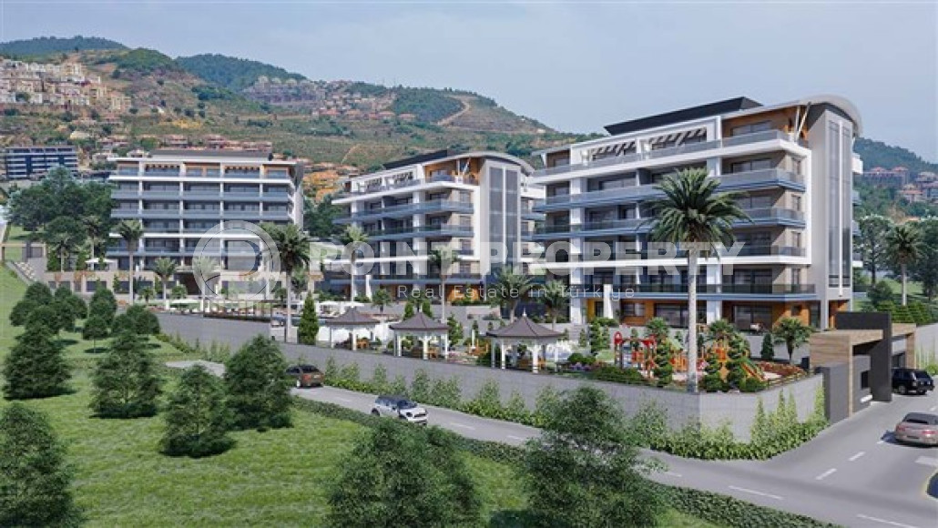 One bedroom apartment, 65m², in a complex under construction 800m from the sea, Alanya, Kargicak-id-2388-photo-1