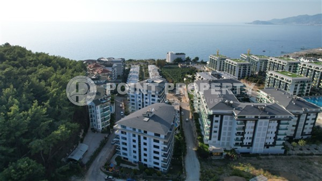 Стильная трехкомнатная квартира, 87м², с видом на море в элитном комплексе Каргыджака, Алания-id-2727-фото-1