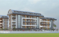 Недорогая квартира небольшой площадью 45 м2 в строящемся комплексе (июнь 2023 года) в районе Оба, Аланья-id-2890-фото-9