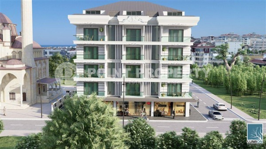 Two-level four-room apartments for investment, in a building under construction in Oba, Alanya-id-3027-photo-1