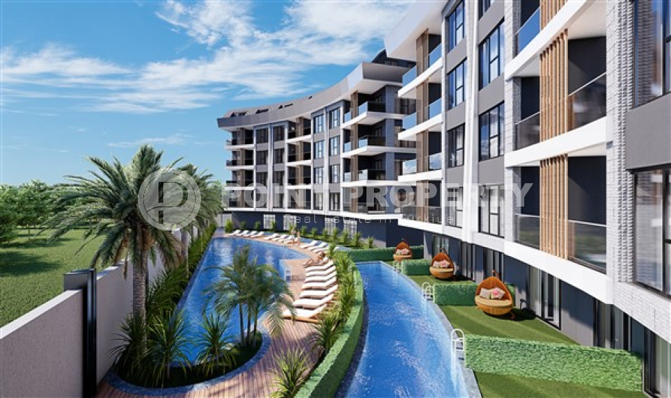 Инвестиционный проект с интересными планировками площадью 50-110 м² и квартирами с собственным бассейном, Конаклы, Аланья-id-3029-фото-1