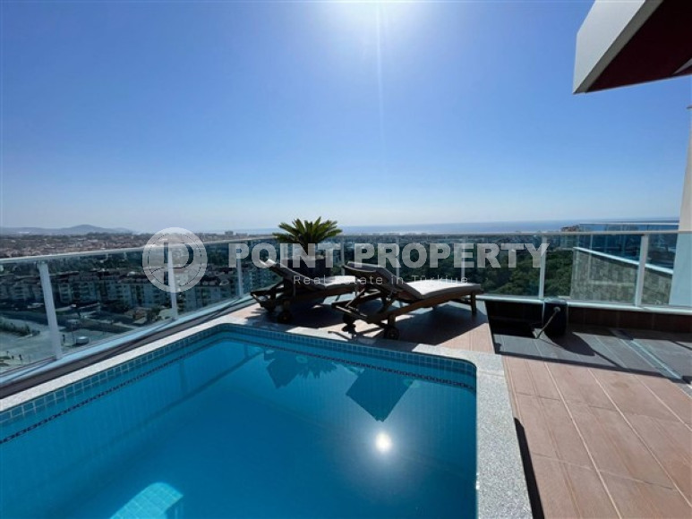 Huge 3+1 duplex penthouse with rooftop pool, Cikcilli, Alanya-id-3048-photo-1