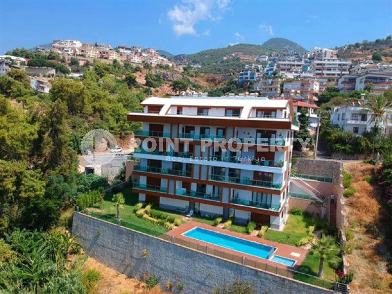 Garden duplex 3+1 with access to the pool and sea views, Kucuk Hasbahce, Alanya, center-id-3098-photo-1