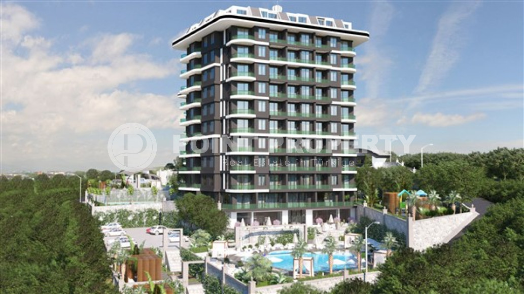Апартаменты с двумя комнатами в строящемся комплексе в районе Демирташ, Аланья, площадью 55 м2-id-3232-фото-1