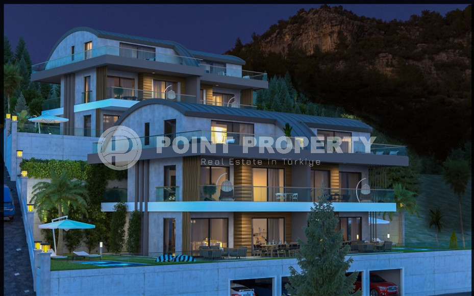 Four villas under construction in the central part of Alanya, guaranteed Turkish citizenship!-id-1037-photo-1