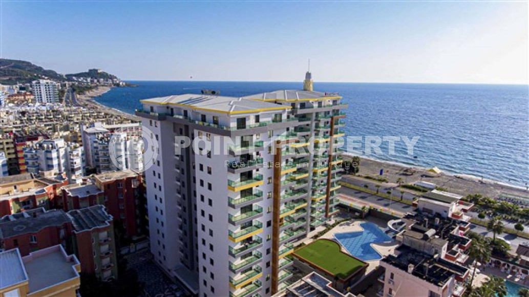Стильная трёхкомнатная квартира 90 м² на 3 этаже жилого комплекса у моря, Махмутлар, Аланья-id-3365-фото-1