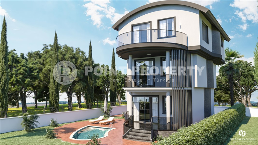 Exclusive project. Three-storey 4+1 villas with a private pool in a picturesque area of Alanya, in Payallar. 150m to the sea-id-1354-photo-1