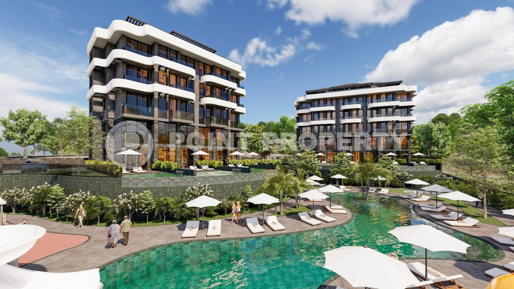One bedroom apartment, 61m², in a new luxury complex under commissioning in Kargicak, Alanya-id-1361-photo-1