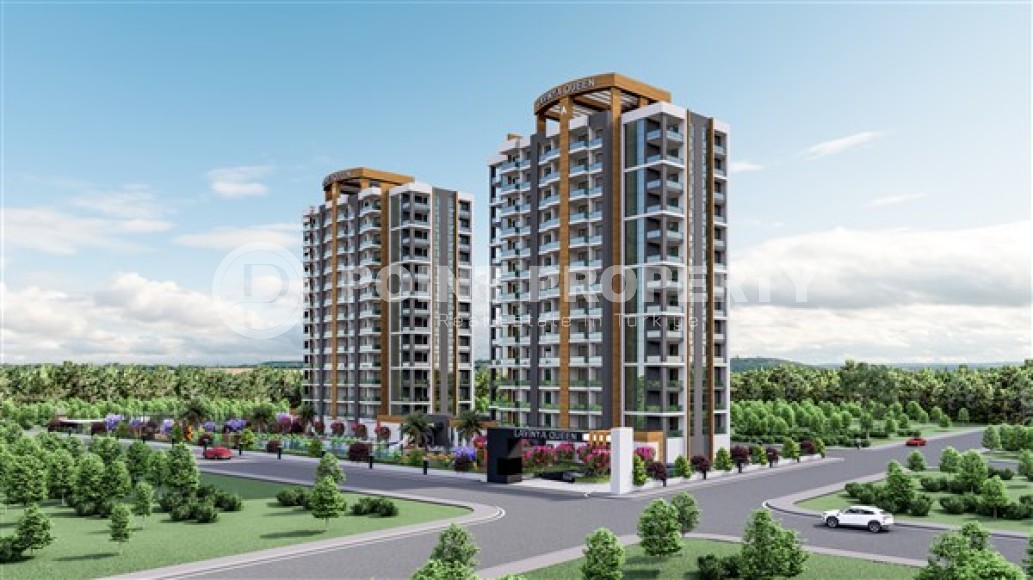 Новые апартаменты с площадью 75 - 120 м2 в строящейся резиденции с отличной инфраструктурой, Мерсин, Томюк-id-4830-фото-1