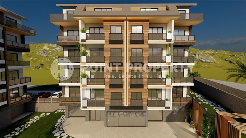Двухкомнатная квартира, 60м² в резиденции на этапе строительства в районе Оба, Аланья-id-1398-фото-1