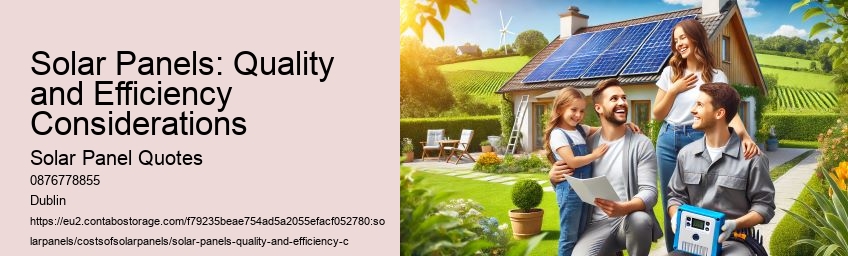 Solar Panels: Quality and Efficiency Considerations