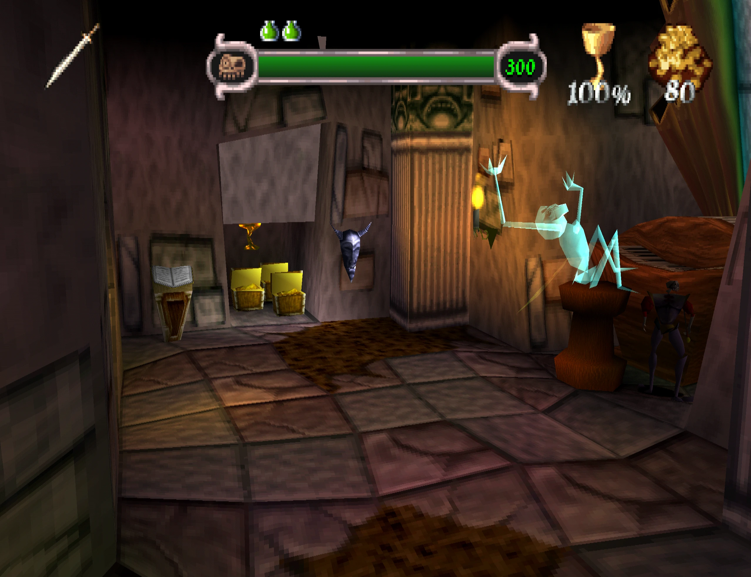 Потайная комната с Сосудом и золотом откроется только после того как игрок отыщет ноты для призрака...