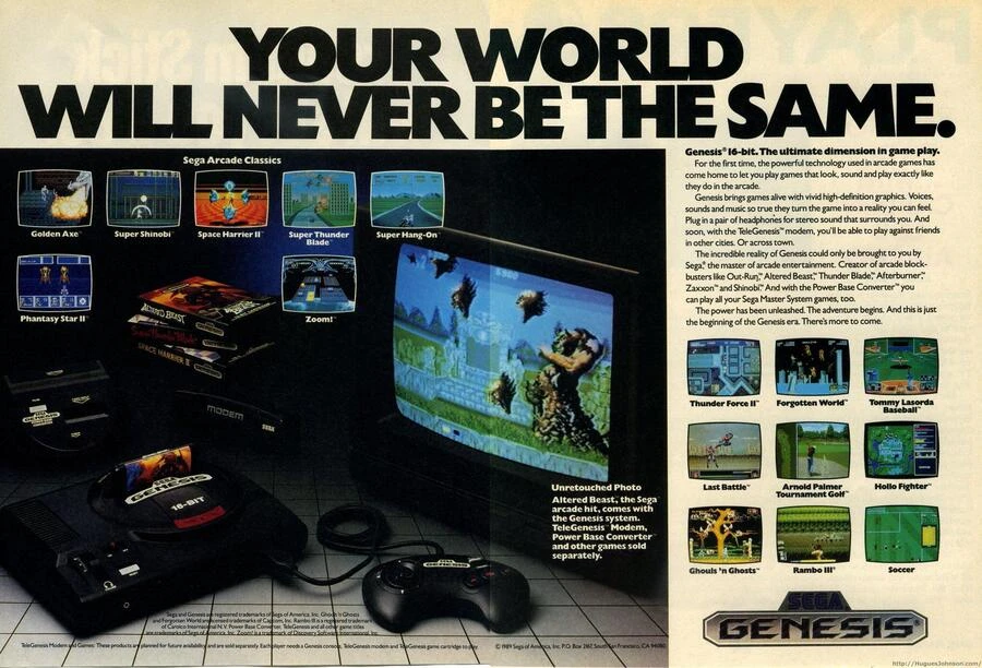 В результате Sega Genesis вышла в 1989 году, и Sega of America продвигала её сама.