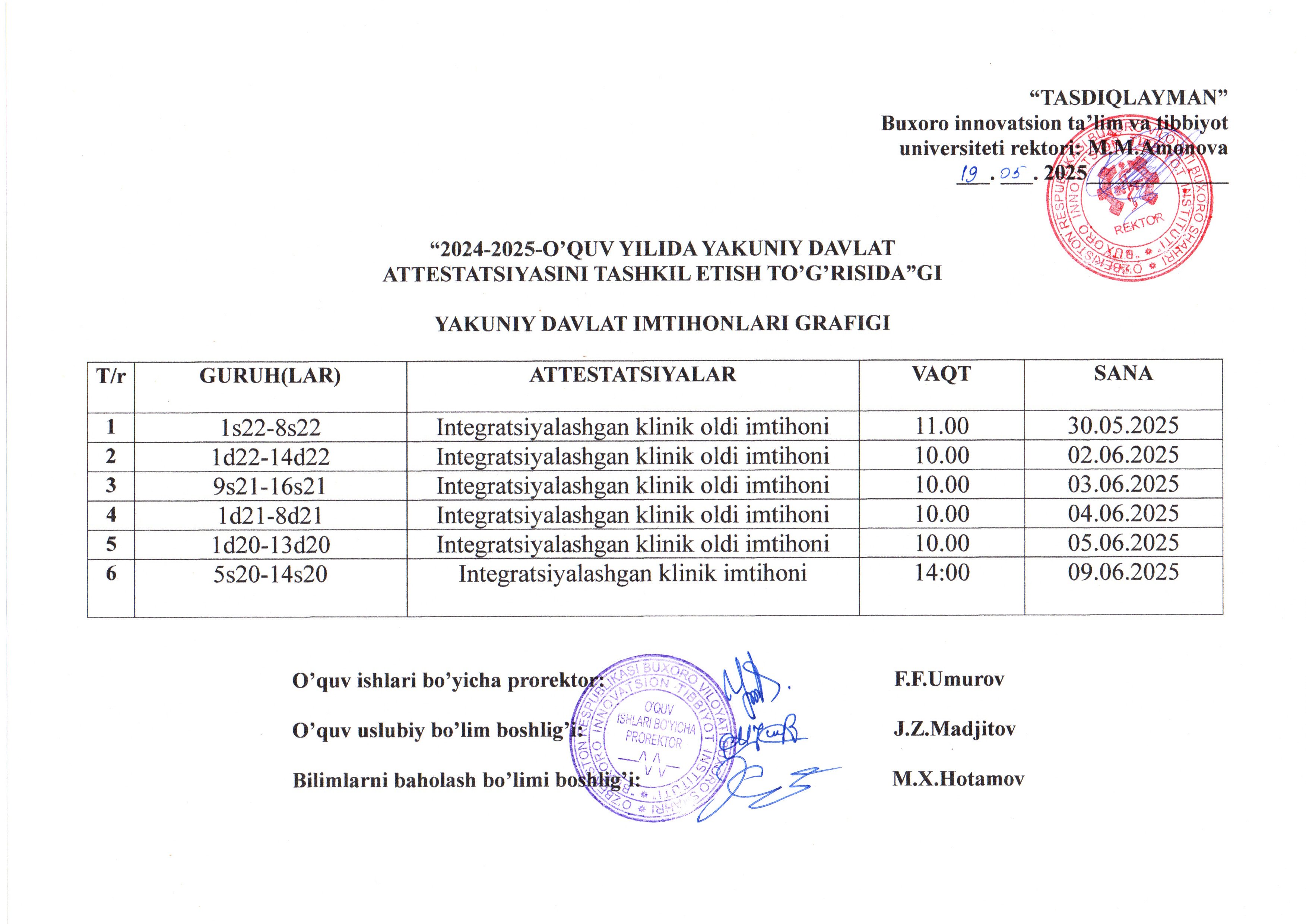 2024-2025-O’QUV YILIDA YAKUNIY DAVLAT  ATTESTATSIYASI