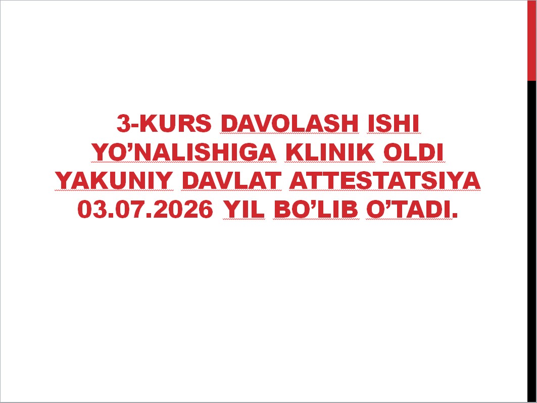 3-kurs Davolash ishi Klinik oldi imtihoni