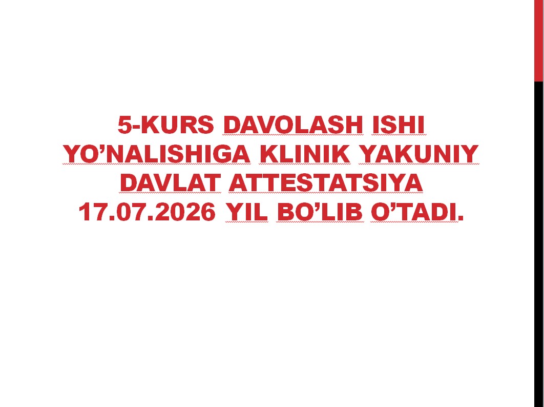 5-kurs Davolash ishi Klinik imtihoni