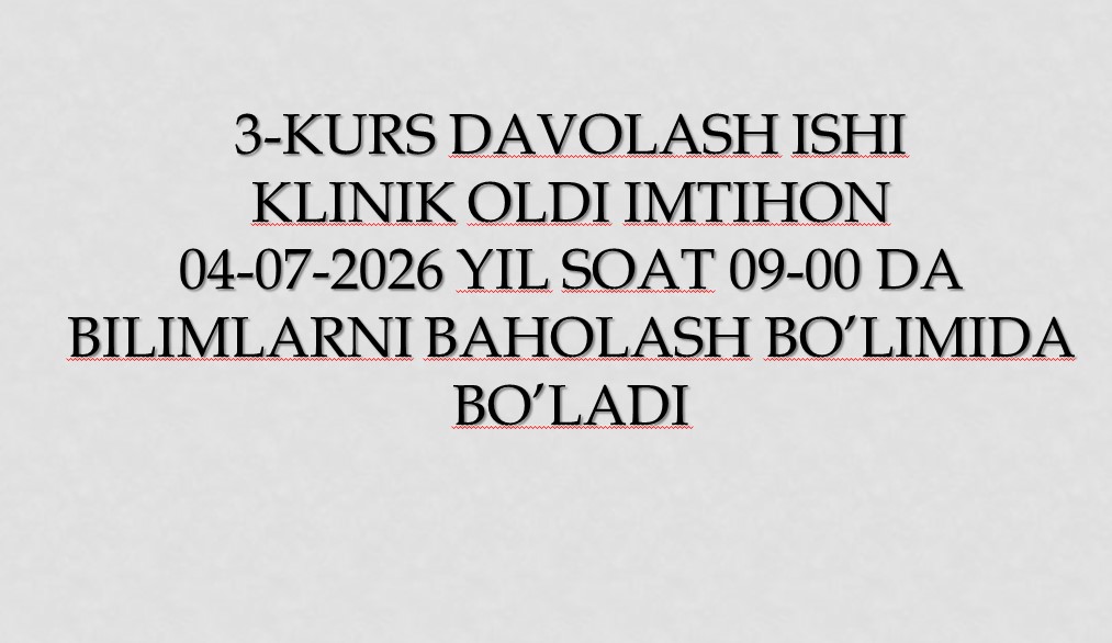 3-kurs Davolash ishi klinik oldi