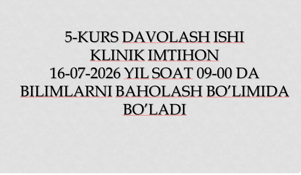 5-kurs Davolash ishi klinik imtihon