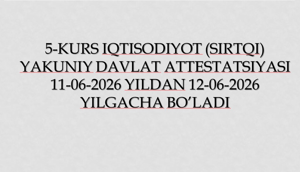 5-kurs Iqtisodiyot sirtqi  YAD