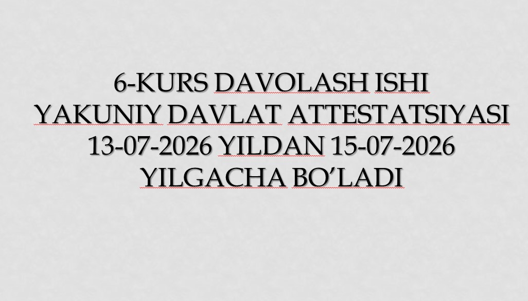 6-kurs Davolash ishi YAD