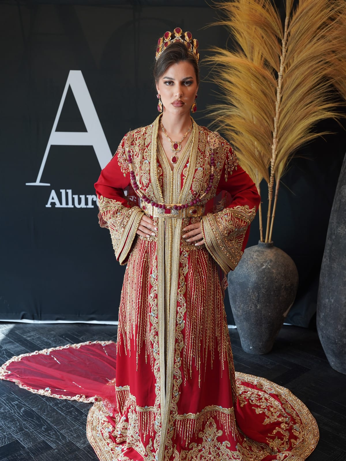 Robe de mariee Caftan rouge